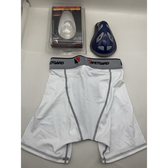 1pc Safetgard Youth Boxer Brief White/Grey w/Blue Cage Cup, Youth Regular*READ - Picture 2 of 15